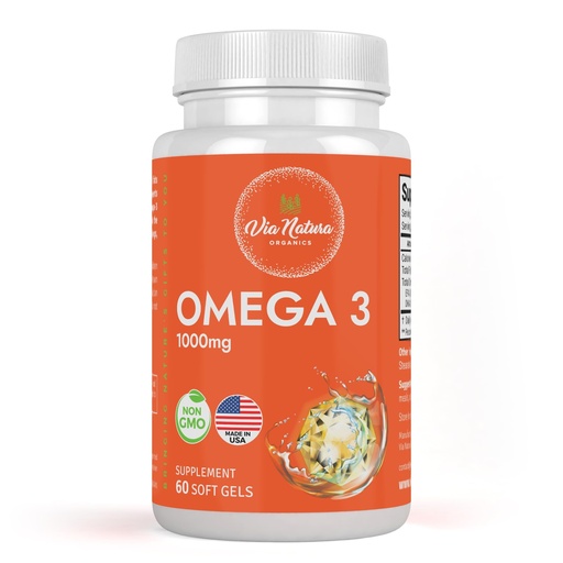 [BRSROBA5CJYAICA2] Omega 3 | 1000mg | Fish Oil | Fatty acids | EPA & DHA | Non-GMO | 60 Softgels