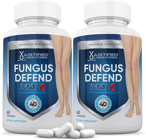 [BRSRMYYZBYPWKADJ] Justified Laboratories (2 Pack) Fungus Defend Max Pills 40 Billion CFU Probiotic 120 Capsules