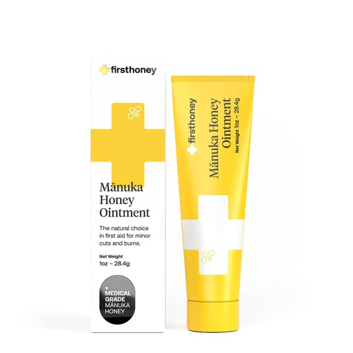 [BRSWGFAEOQCAMYDH] First Honey Wound Healing Ointment [ 1oz - 28.4g ] | 100% Active Leptospermum | Fast Relief & Skin Repair | Manuka Honey from New Zealand | Antibiotic Free Burn Care, Scar Gel, Dressing Aid