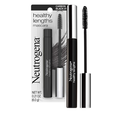 [BRSWIEYNCEARWAA5] Neutrogena Healthy Lengths Mascara - with Vitamin E & Olive Oil, Lengthening Formula Extends the Look of Your Lashes up to 100% without Clumping, Flaking or Smudging, Carbon Black 0.21 oz