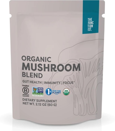 [BRSW2ZQOA4JRGDLG] The Functionist Organic Mushroom Blend | Organic Mushroom Supplement Powder | 10 Mushroom Mix | Powerful Gut, Energy Mushroom Complex | Premium Mushroom Drink Powder - Vegan, Kosher, 2.12 Oz