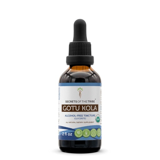 [BRSROAY3DMORU3LD] Secrets of the Tribe Gotu Kola USDA Organic | Alcohol-Free Extract, High-Potency Herbal Drops | Made from 100% Certified Organic Gotu Kola (Centella asiatica) Dried Herb (2 oz)