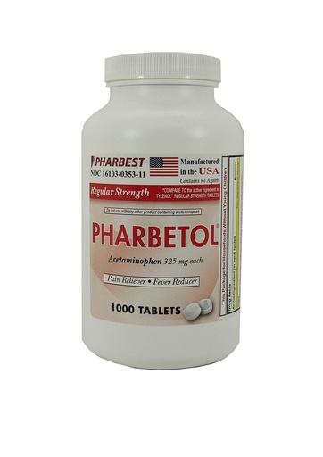 [BRSWIY3QOAIWI3Q7] Pharbest Acetaminophen 325 mg 1000 Count Tablets