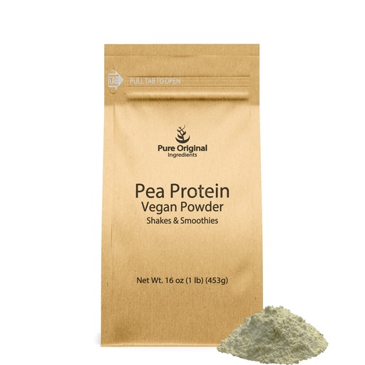 [BRSRMZYPBB7RECLV] PURE ORIGINAL INGREDIENTS Pea Vegan Protein Powder (1 lb) Gluten Free, from Yellow Peas