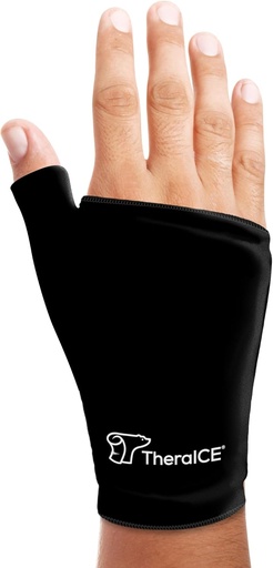 [BRSWYFT7DF7QO3A2] TheraICE Wrist Ice Pack Wrap Thumb Brace for Either Hand for Hot & Cold Therapy - Reusable Soft Gel Glove for Injuries, Carpal Tunnel, Arthritis, De Quervain's Tenosynovitis - Fits Most Men - L/XL