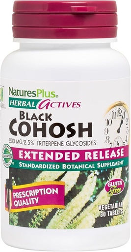 [BRSWIYTYCUOBCFL6] NaturesPlus Herbal Actives Cohosh Negro - 30 Tablets - Soporte nutricional para Well-Being During Menopause - Vegetarian, Gluten Free - 30 Servings