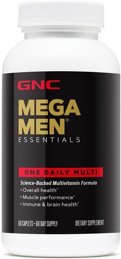 [BRSWIEAADENAYFD6] GNC Mega Men Essentials Bir Daily Multivitamin - Ətraflı Sağlamlıq və Kas Performansı dəstək