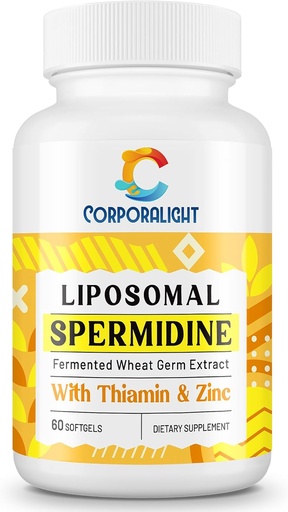 [BRSROHD6OJ6WGADB] 30mg Spermidina Supplemento per uomini e donne, ad alto assorbimento, più potente di Spermidina 3HCL - per Rinnovamento cellulare, Longevità & Cognitivo, Estratto di Germe di grano fermentato, Pure & Natural, 60 Softgels