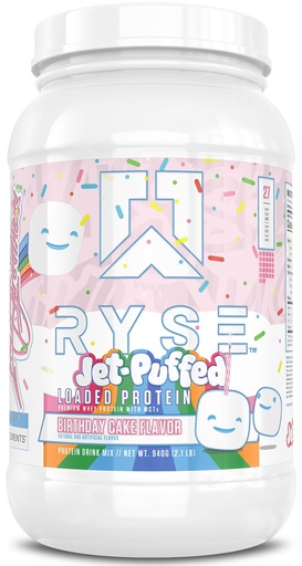 [BRSROZTYCEMQ4EYV] RYSE Loaded Protein Powder - Jet-Puffed Birthday Cake - 25g Whey Protein Isolate & Concentrate with Prebiotic Fiber & MCTs - Low Carb, Low Sugar, Digestive-Friendly - 27 Servings / 2 lb Tub