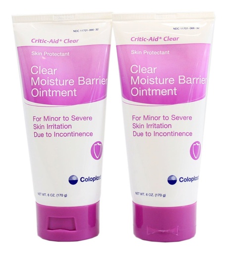 [BRSWIHA7AZ5WEE3G] Coloplast Critic-Aid Clear Moisture Barrier Ointment - 6 Ounce Tube - Pack of 2