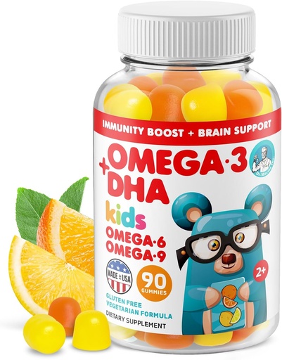 [BRSWYYY2OR4BM3Q2] DR. MORITZ Vegan 3 Uşaqlar və Toddlers üçün 3 Qummies (90 Count), Omega 3 Uşaqlar Brain və Heart Health, No Fish Oil və Gluten Pulsuz