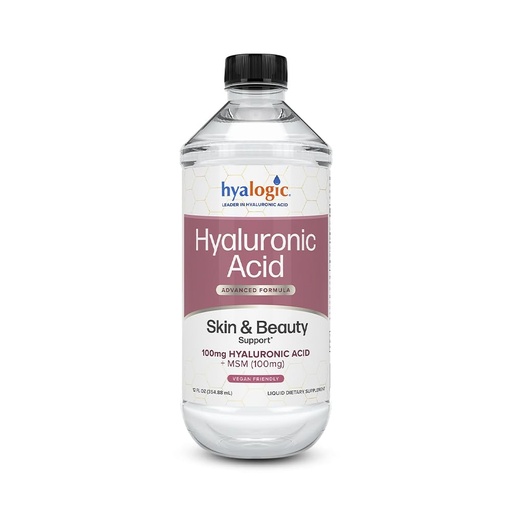 [BRSROGT2DEHBUAI6] Hyalogic Liquid Hyaluronic Acid Supplement - Ingestible Skin Support with 100mg HA and 100mg MSM - Natural Hydration for the Face, Eyes and Lips - High Molecular Weight Formula - 12 oz