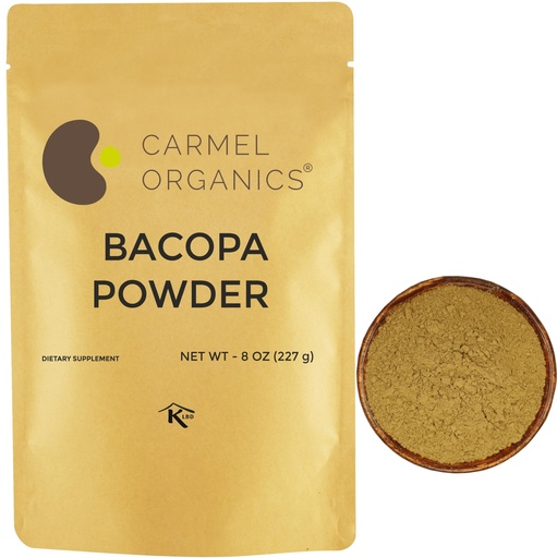 [BRSW22QNBN4GGHL6] CARMEL ORGANICS Bacopa Monnieri/Brahmi Powder | 8 Ounce or 0.5 Lb/ 227 Grams(Pack of 1) | Natural and Pure Bacopa Powder Non-GMO | No Added Preservative