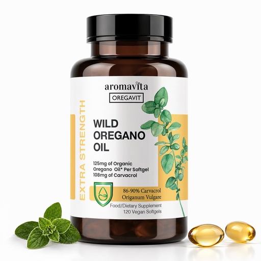 [BRSROBLQORYGGYLA] Wild Oregano Oil Softgels – 86–90% Carvacrol, Oil of Oregano Capsules, Immune & Gut Support* | Easy Daily Use, No Strong Taste, Greek Origin, 120 Softgels