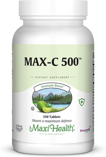 [BRSWIYAKCUOQYG3O] Maxi Health MAX C 500 mg - Витамин C - с Lemon Bioflavonoids Complex - 250 таблетки