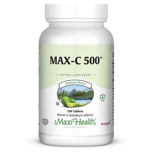 [BRSWIYAKCUOQYG3O] Maxi Health Max-C 500 Vitamin C Supplement – Vitamin C 500mg with Lemon Bioflavonoids Complex for Immune & Antioxidant Support – Vegan, Kosher – 250 Tablets