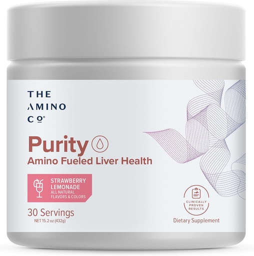 [BRSROZQYOAIBQAYZ] The Amino CO. Purity - Liver Support Supplement with Essential Amino Acids for Liver Detox Cleanse - Boost Liver Health for Optimal Liver Support- Strawberry Lemonade, 30 Servings