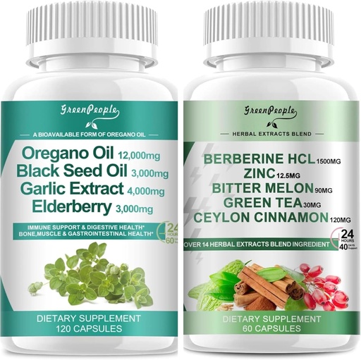 [BRSRAAIBCUPW23L2] GREENPEOPLE Oregano Oil & Berberine Capsules