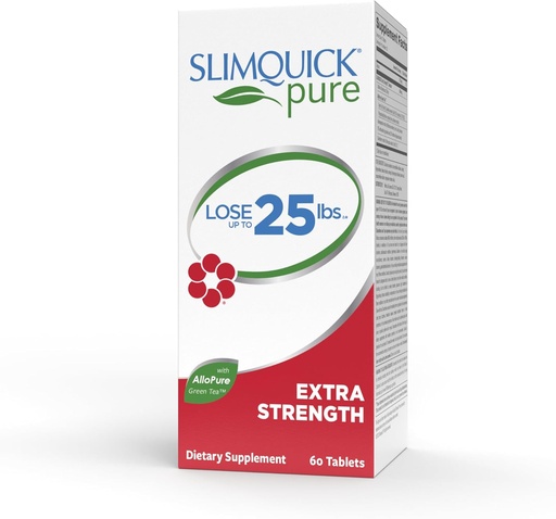 [BRSWIZQ5CQFB2EQ5] Slimquick Pure 3x Extra Strength Pill for Women, Helps Achieve Weight Goals, Helps Metabolism, Lose Excess Water, Keeps Full for Longer with Green Tea Extract, Caste Tree, Caffeine, MCT Oil - 60 Count
