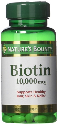 [BRSWIFYKO4IRKHAV] Nature's Bounty Biotin 10,000 mcg, Rapid Release Softgels 120 Each