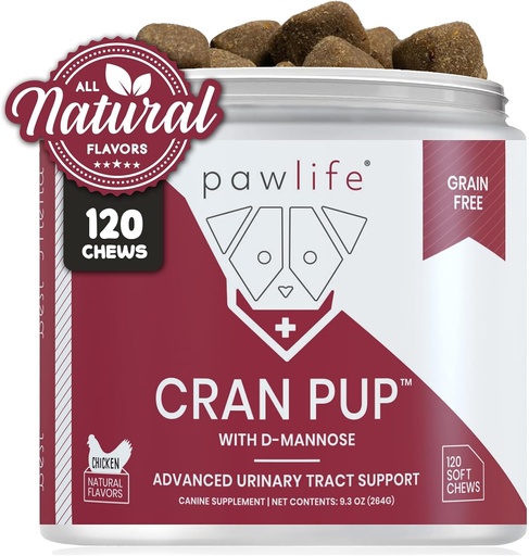 [BRSWGGQHC55AI23P] Cranberry Supplements for Dogs| Urinary Tract & Bladder Support| D Mannose & Antioxidants for Support| 120 Veterinarian Formulated Soft Chews| Up to 4-Month Supply