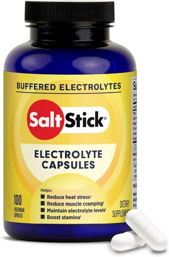 [BRSWIYAADJYGEGY5] SaltStick Electrolyte Capsules with Vitamin D | Salt Pills with Electrolytes for Running, Endurance Sports Nutrition, Running Supplements | 100 Count Electrolyte Pills