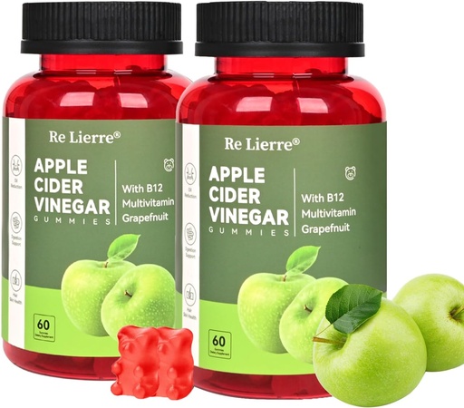[BRSRAAQECUJROFY3] MOSTUE Apple Cider Vinagre Gummies B12 Multivitamin, ACV Suplemento Vitaminas Gummy, Não OGM, Suplemento vegetariano para mulheres e homens,Suporte níveis de energia normais e Gut Gummies Saúde (60Gummies+60Gummies)