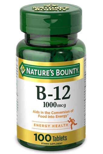[BRSROAYBPMFRYE3A] Nature's Bounty Vitamin B12, Supports Energy Metabolism, 1000 mcg, 100 Count,.