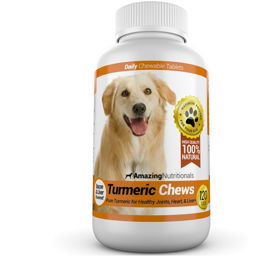 [BRSWK2TZBV7QMHDK] Amazing Turmeric for Dogs Curcumin Pet Antioxidant, Eliminates Joint Pain Inflammation, 120 Chews