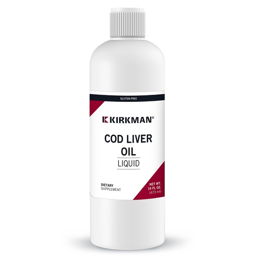 [BRSWIATRA4PGKG3M] Kirkman Cod Liver Oil Liquid - Unflavored 16oz.