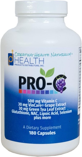 [BRSRMEAHAUDR4H3P] PRO-C (180 caps) | Powerful Nrf2 Activator | Vitamin C Antioxidant Supplement with Superior Free-Radical Protection