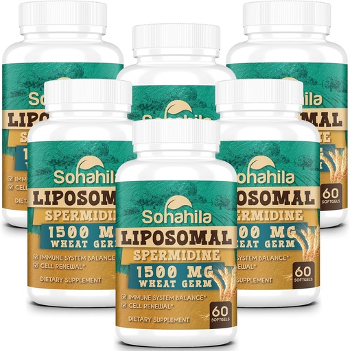 [BRSROEL3AUBGKG3B] Spermidine Supplement 15 MG - 99% Purity, High Absorption, 1500 MG Fermented Wheat Germ Extract with Zinc & Thiamin, Spermidine for Men & Women - Cellular Renewal, Aging Defense, Energy, 360 Softgels