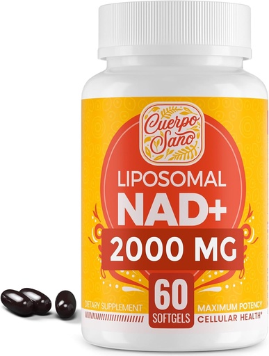 [BRSROGQQDMNRMCIY] 2000 MG NAD Supplemento, Liposomal NAD+ con alto assorbimento, più efficiente di Nicotinamide Riboside, Pure & Plus Boosting Supplement, Aging Defense, Metabolism & Cellular, 60 softgels