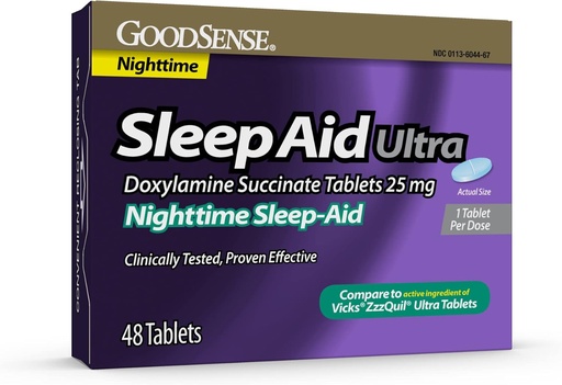 [BRSRMYYPOEFBSEQ6] Goodsense Nighttime unilääke Ultratabletit, doksyyliamiini Succinate 25 mg, 48