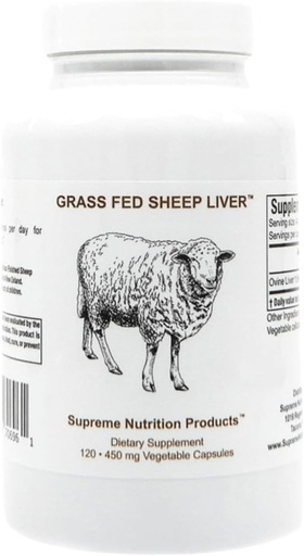 [BRSRAZL5AAIGAHY7] Supreme Nutrition Grass Fed Sheep Liver, 120 Pure Ovine Liver Capsules