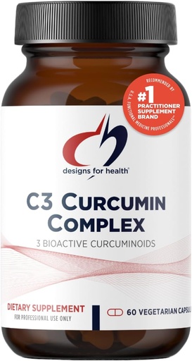 [BRSWIYQ3AQFGIHTC] Diseños para Salud Complejo de Curcumina C3 - Suplemento Turmérico Curcuminoide Altamente Biodisponible, 400 mg con 3 Curcuminoides Bioactivos - No GMO, libre de gluten + Vegetariano (60 cápsulas)