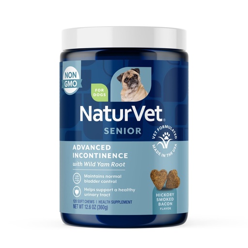 [BRSWYZTQCAAWMYDA] NaturVet Senior Advanced Incontinence Dog Supplement – Helps Support Dog’s Bladder Control, Normal Urination – Includes Synergistic Blend of Botanicals – 120 Ct. Soft Chews