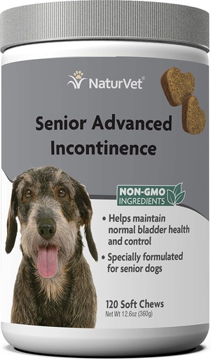 [BRSWYZTQCAAWMYDA] NaturVet Senior Advanced Incontinence Dog Supplement - Helps Support Dog's Bladder Control, Normal Urination - Biologiyaların Synergistic Mix - 120 Ct. Soft Chews