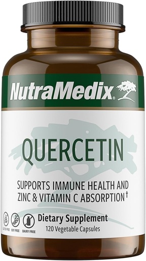 [BRSWYCABBUOWEYA4] NutraMedix Quercetin - Quercetin 500mg Capsules - Antioxidant & Immune Support Supplement for Heart Health - Aids in Zinc & Vitamin C Absorption (120 Vegetarian Capsules)
