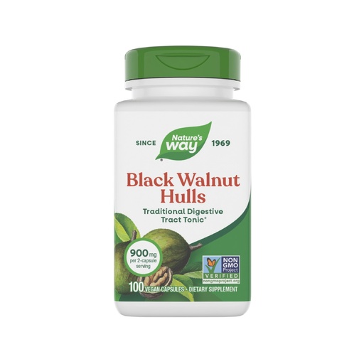 [BRSWIYT3OMAQMYDM] Nature's Way Black Walnut Hulls, Traditional Digestive Tract Tonic*, 900 mg per 2-Capsule Serving, Non-GMO Project Verified, Vegan, 100 Capsules (Packaging May Vary)