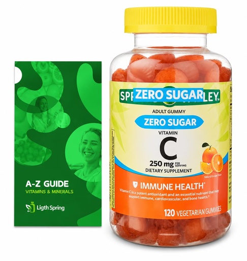 [BRSROGICC4MQIH3O] Zero Sugar Vitamin C Gummies Dietary Supplement, 250 mg, 120 Ct Bundle with Exclusive Vitamins & Minerals - A to Z - Better Ligth&Spring Guide