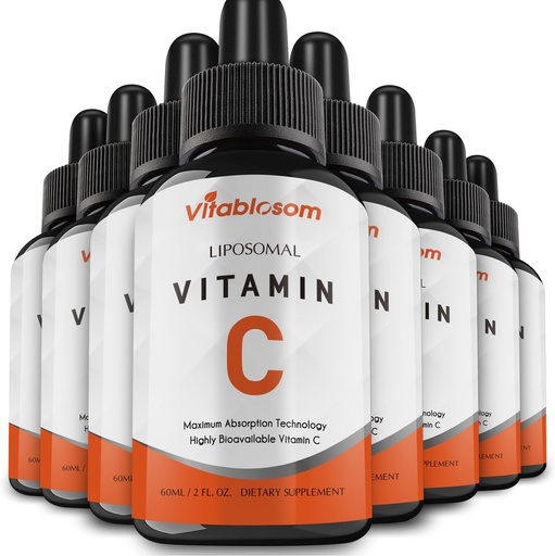 [BRSRMYY7O57BMGT4] Liposomal Vitamin C 2000mg Liquid for Adults, High Absorption VIT C, Maximize Vitamin C, Good for Immune System & Antioxidant, 60ML (8 Bottles)