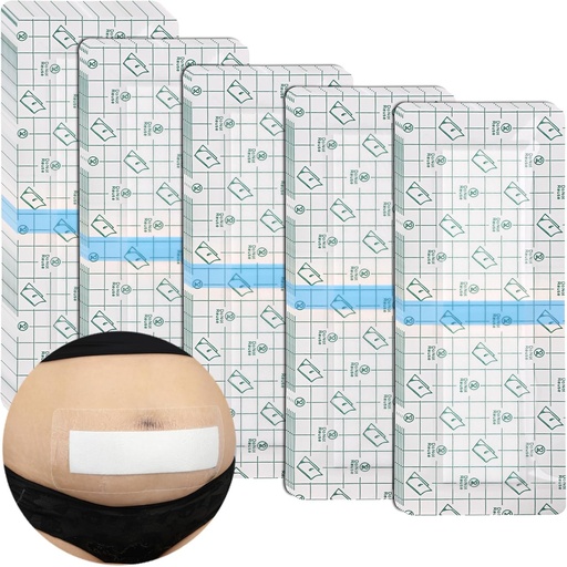 [BRSROGT2PJ6GA235] C-Section Waterproof Abdominal Incision Bandages Post Hysterectomy Tummy Tuck Shower Protector Scar Cover with Protective Pad Patches Island Dressing Tapes Large Wound Care Supplies 4x10 Pack of 14