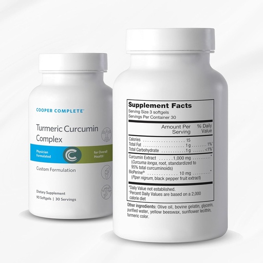 [BRSWGGAHC4AWGDYZ] Cooper Complete - Turmeric Curcumin Complex with BioPerine 90 Softgels. Pack of 1