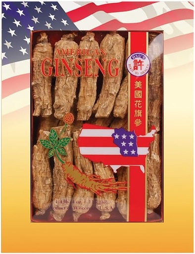 [BRSWIZITORYAE3QZ] Hsu's SKU 0131-4 | Half Short Large | Cultivated American Ginseng from Marathon County, Wisconsin USA | 许氏花旗参 | 4oz Box, 西洋参, B007Z79V74