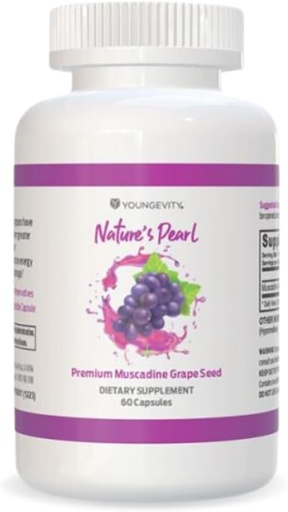 [BRSWKEA5OADB6HY7] Youngevity Premium Muscadine Grape Seed - 650 mg - Nature's Pearl Antioxidant Superfood - Rich in Resveratrol, Ellagic-Acid, Quercetin, Anthocyandins, and More - 60 Servings