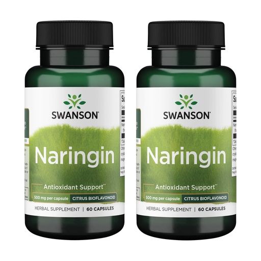 [BRSWGZIBDFYBS23O] Swanson Naringin Citrus Bioflavonoid Antioxidant, 500 mg, 60 Caps, 2 Pack