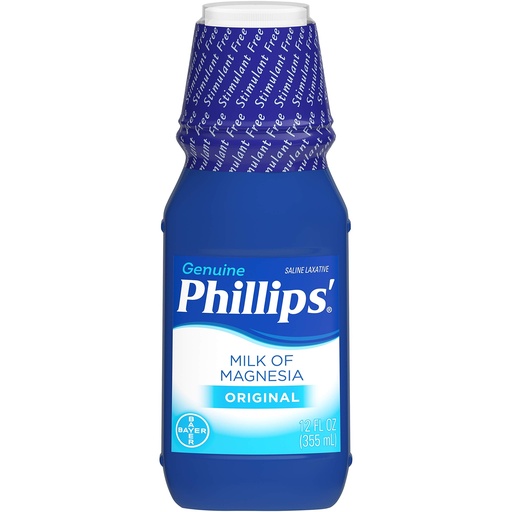 [BRSWIYQOAUJWK23K] Phillips' Milk of Magnesia Liquid Laxative, 12 oz, Cramp Free & Gentle Overnight Relief Of Occasional Constipation, #1 Milk of Magnesia Brand