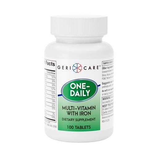 [BRSWIYLYBYBBCD3I] GeriCare One-Daily Multi-Vitamin with Iron Tablets,100 Count (Pack of 1)
